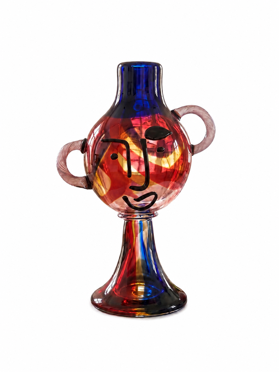 Glass Art Abstract Face Kaideli Cam Obje Vazo