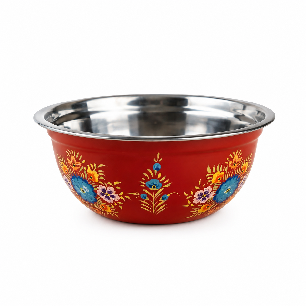 Good Inn Emaye Bowl Large Hand-Painted Enamel Decorative Serving Dish