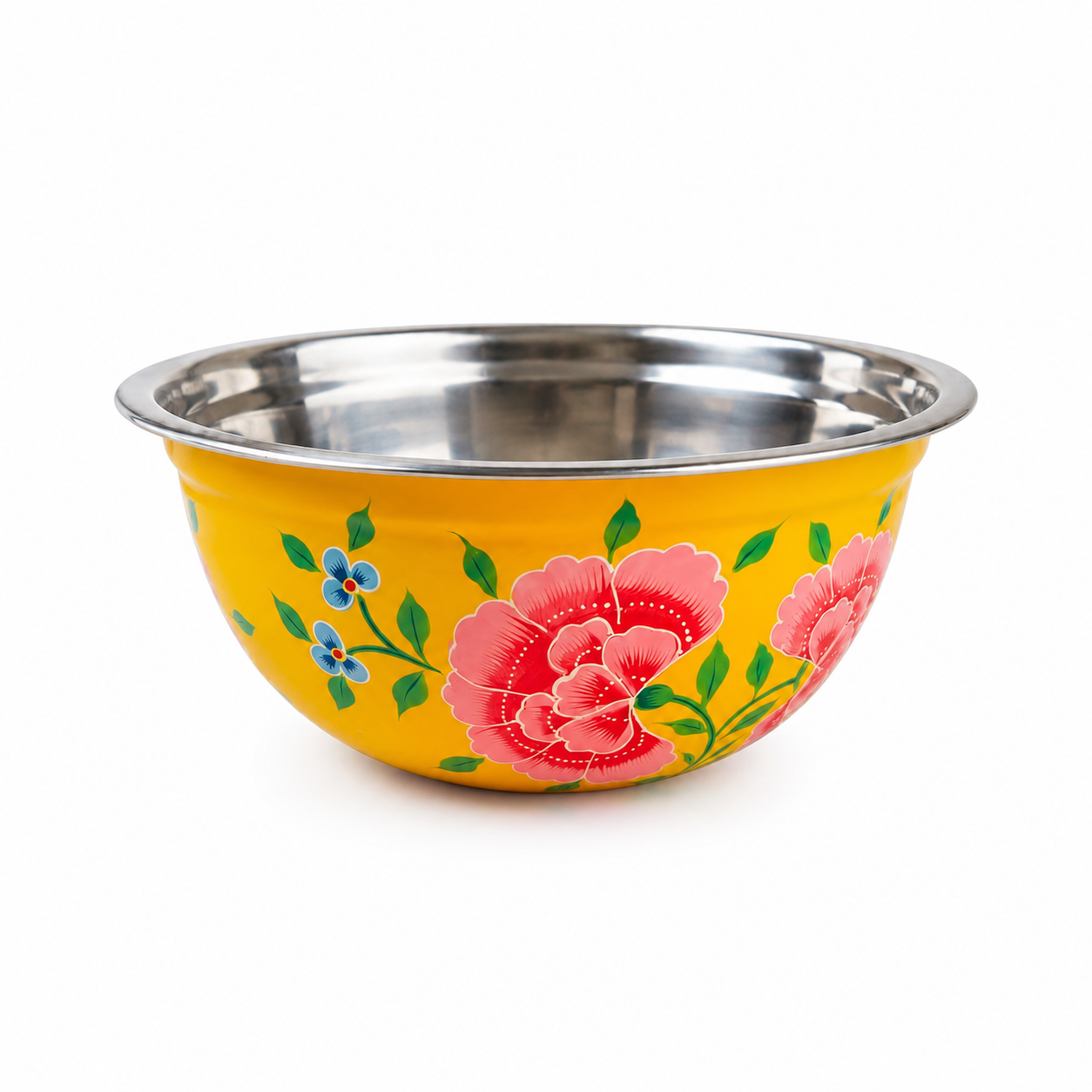 Good Inn Emaye Bowl Large Hand-Painted Enamel Decorative Serving Dish