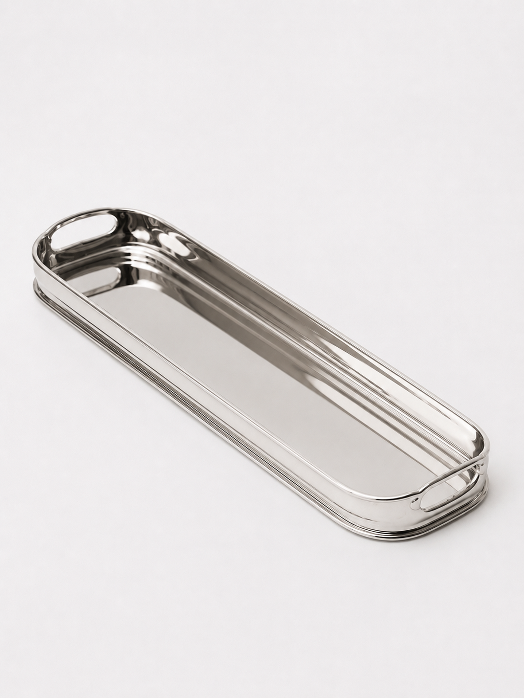 Good Inn Butler Style Gümüş Kaplama Kulplu Tepsi