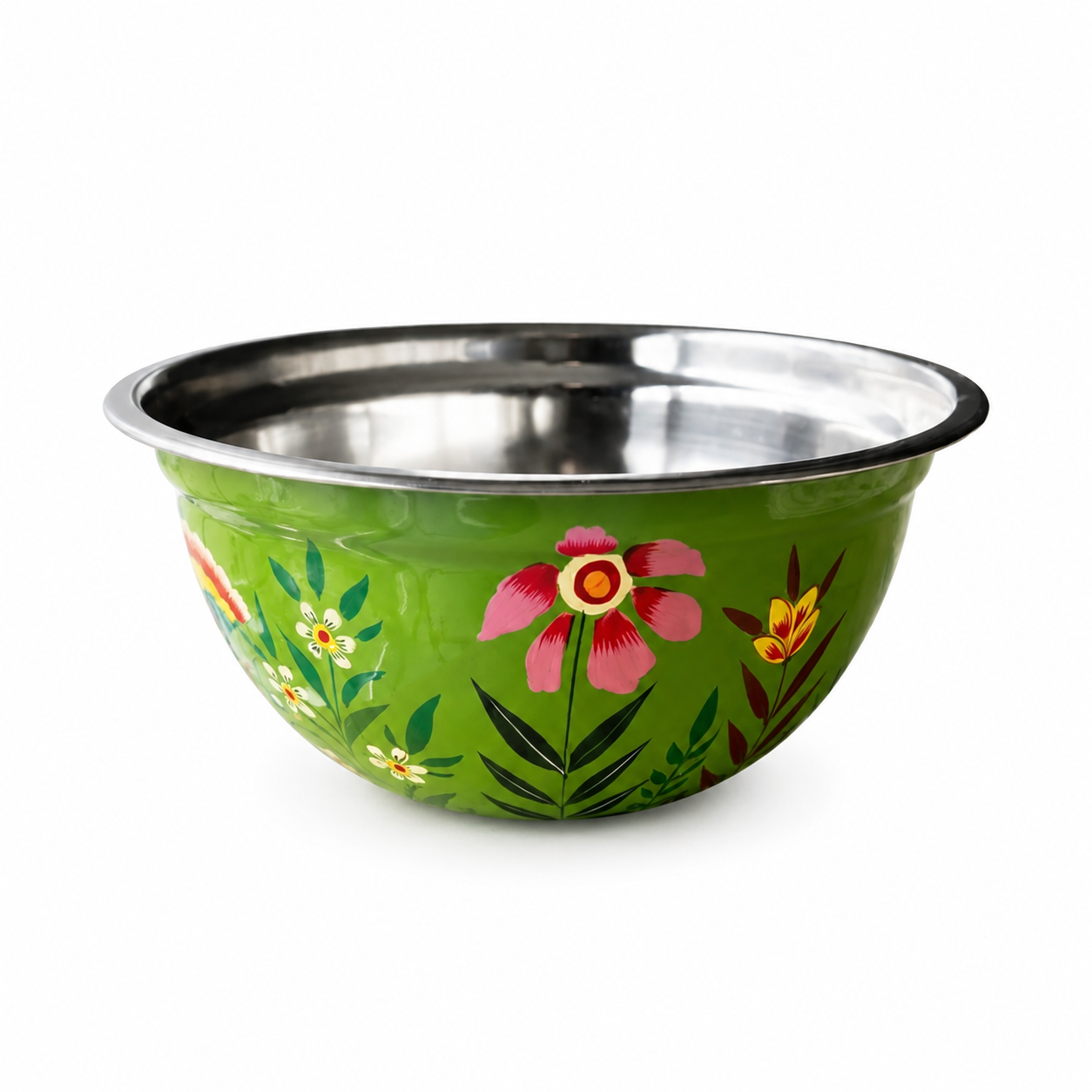 Good Inn Emaye Bowl Large Hand-Painted Enamel Decorative Serving Dish