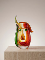 Surrealist Face El Yapımı Cam Vazo Dekoratif Obje