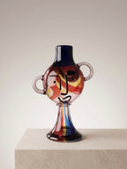 Glass Art Abstract Face Kaideli Cam Obje Vazo